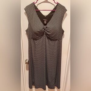 Signature by Robbie Bee, Tan dots on Brown, Classic Polka Dot Dress 1X